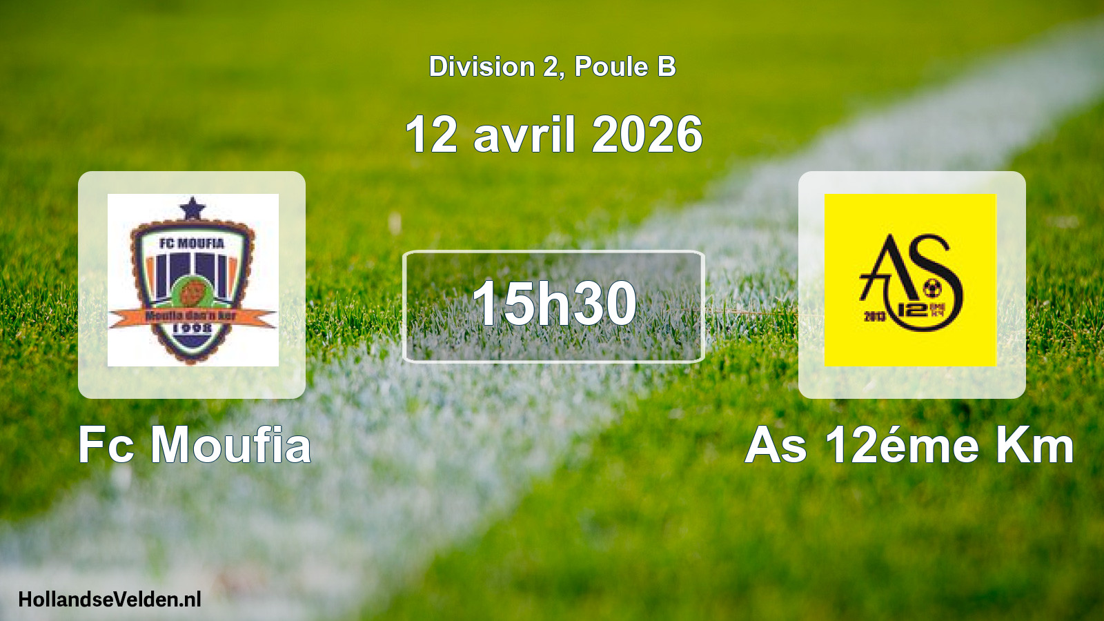 Match programmé: Fc Moufia - As 12éme Km (12 avril 2026)