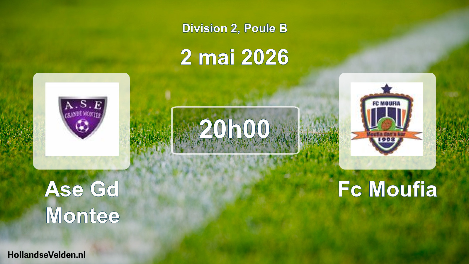 Match programmé: Ase Gd Montee - Fc Moufia (2 mai 2026)