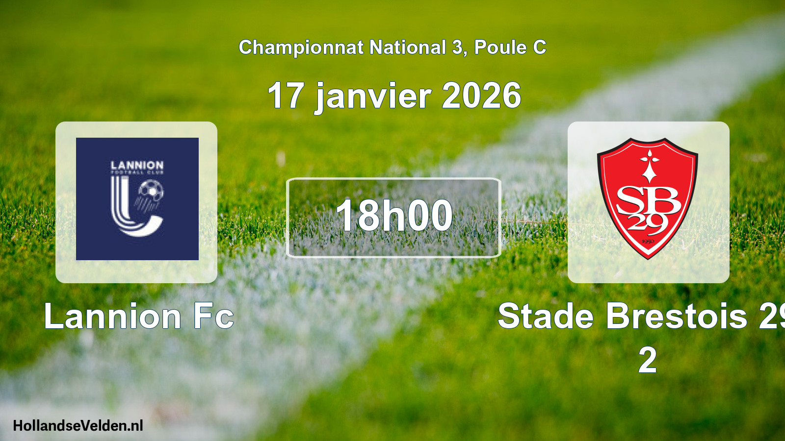 Geplande wedstrijd: Lannion Fc - Stade Brestois 29 2 (17 januari 2026)