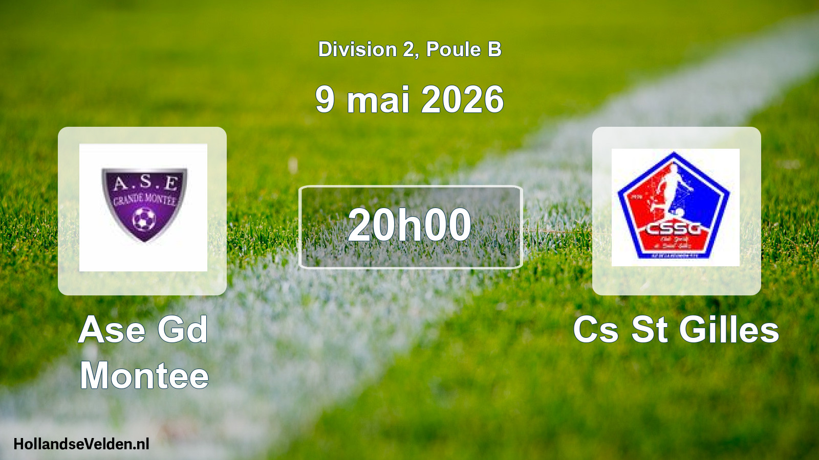 Match programmé: Ase Gd Montee - Cs St Gilles (9 mai 2026)