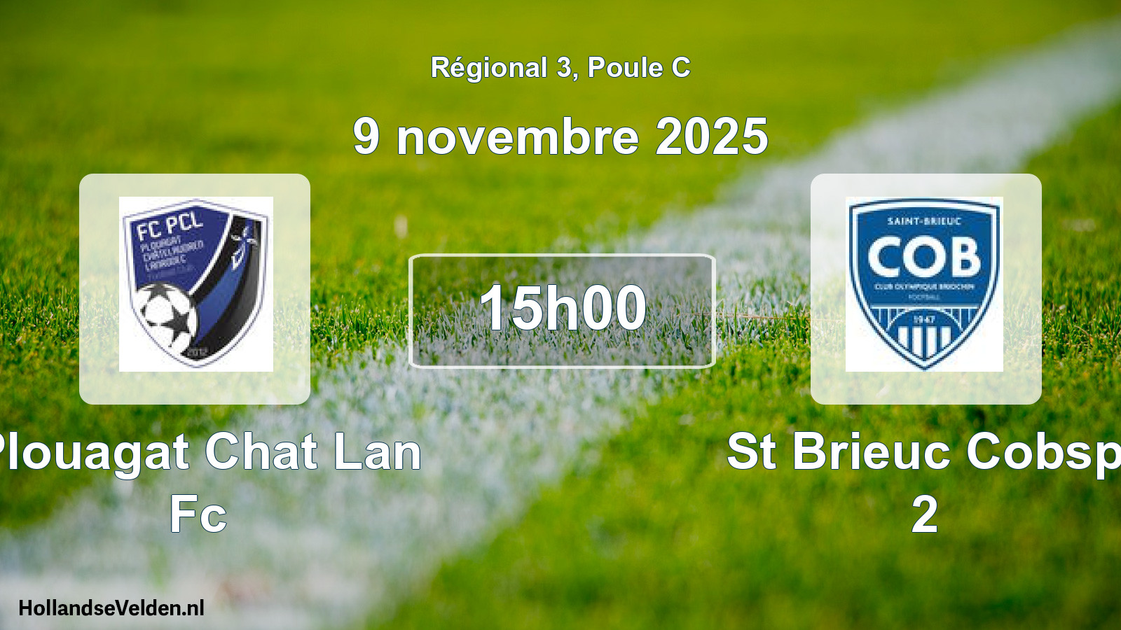 Scheduled Match: Plouagat Chat Lan Fc - St Brieuc Cobsp 2 (9 November 2025)