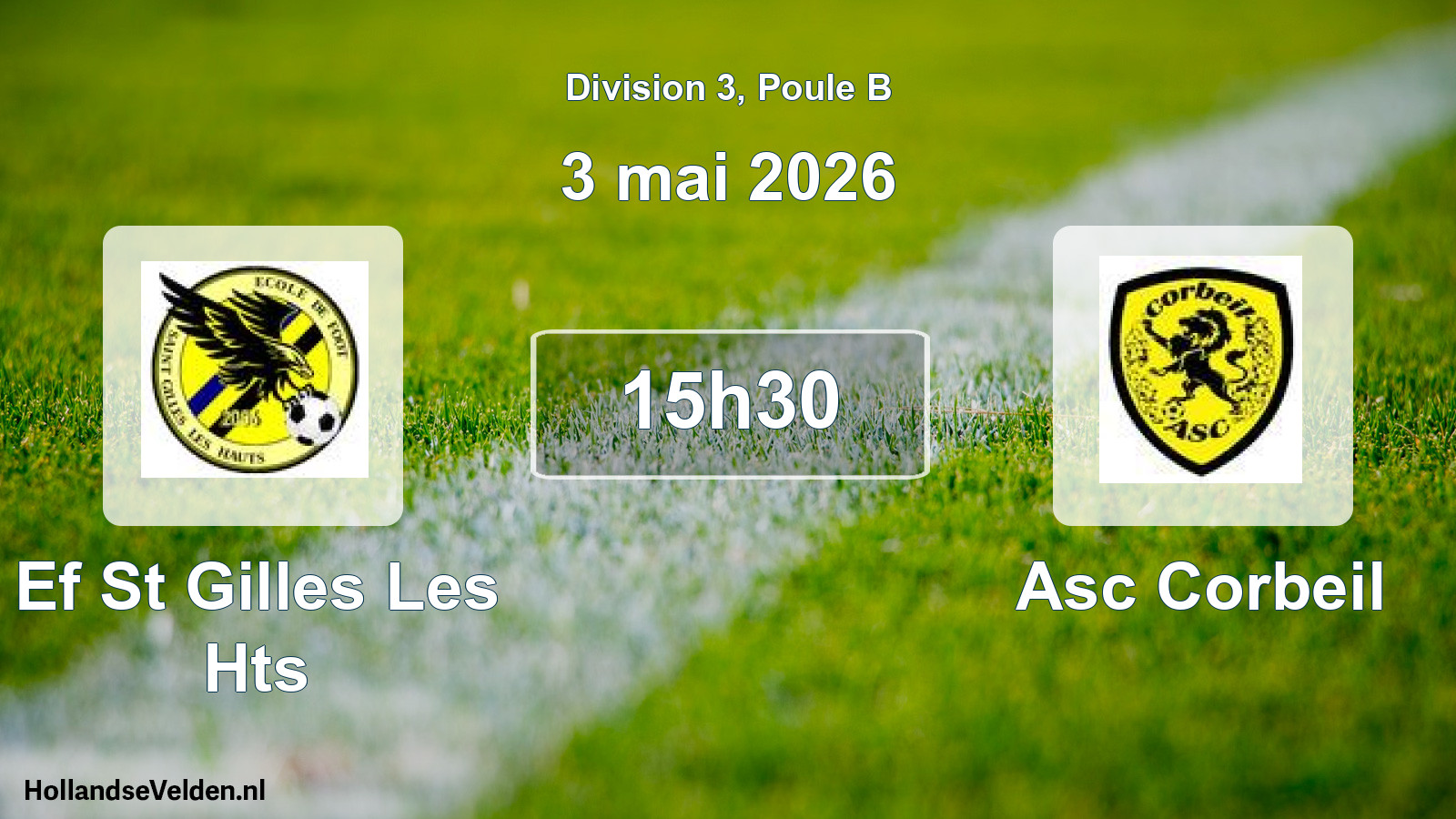 Geplande wedstrijd: Ef St Gilles Les Hts - Asc Corbeil (3 mei 2026)