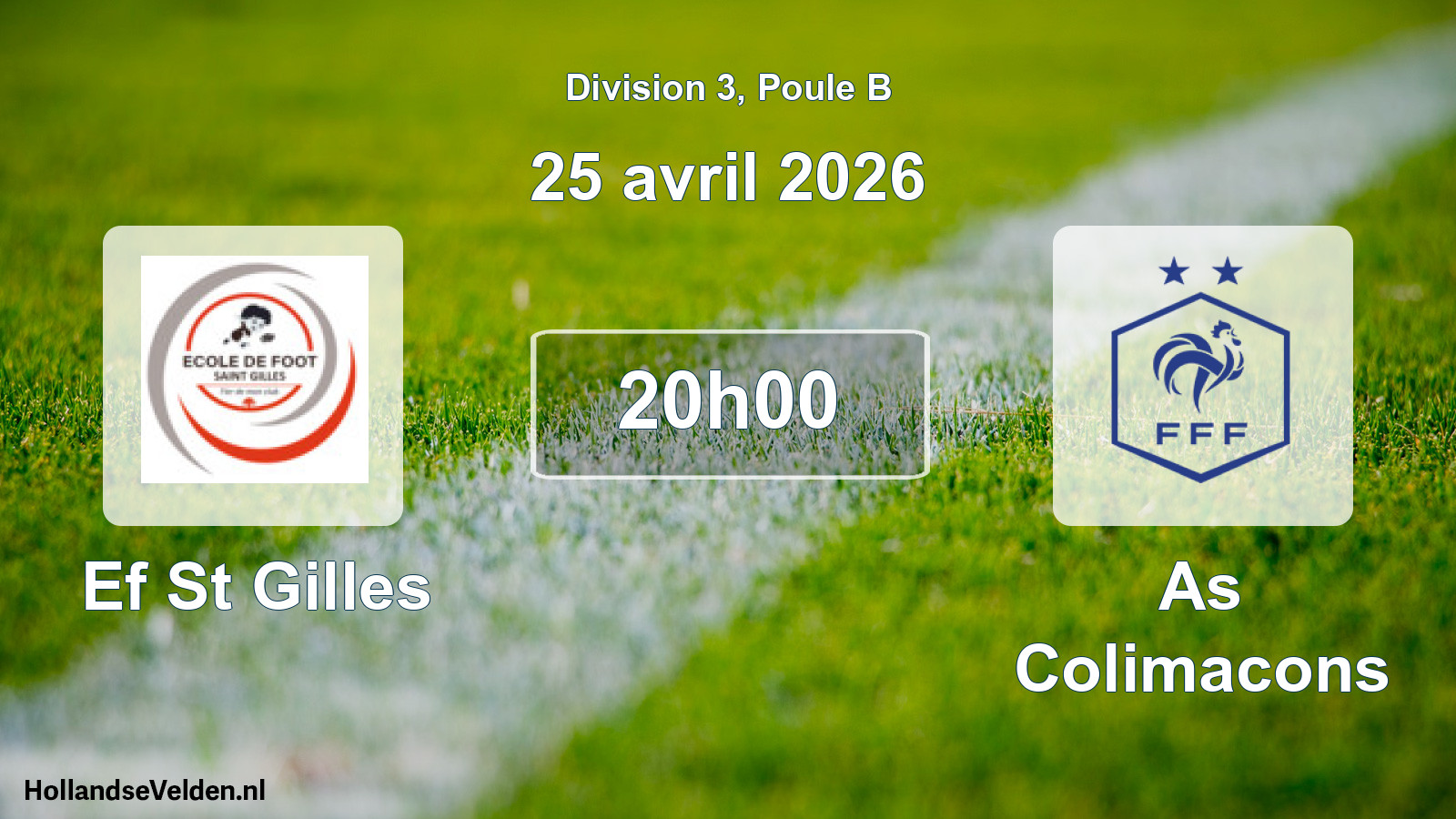Geplande wedstrijd: Ef St Gilles - As Colimacons (25 april 2026)