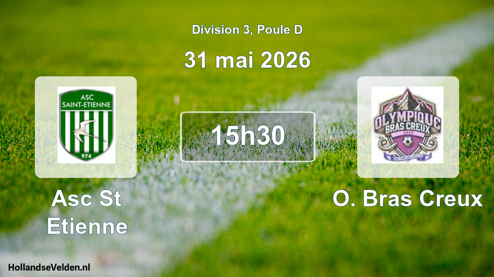 Match programmé: Asc St Etienne - O. Bras Creux (31 mai 2026)