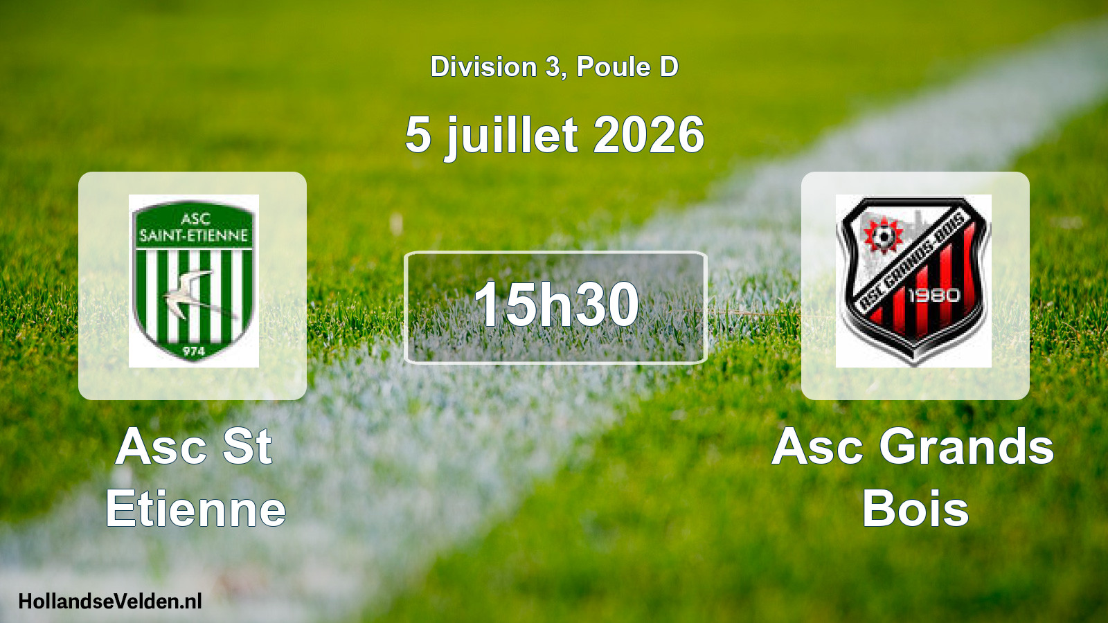 Match programmé: Asc St Etienne - Asc Grands Bois (5 juillet 2026)
