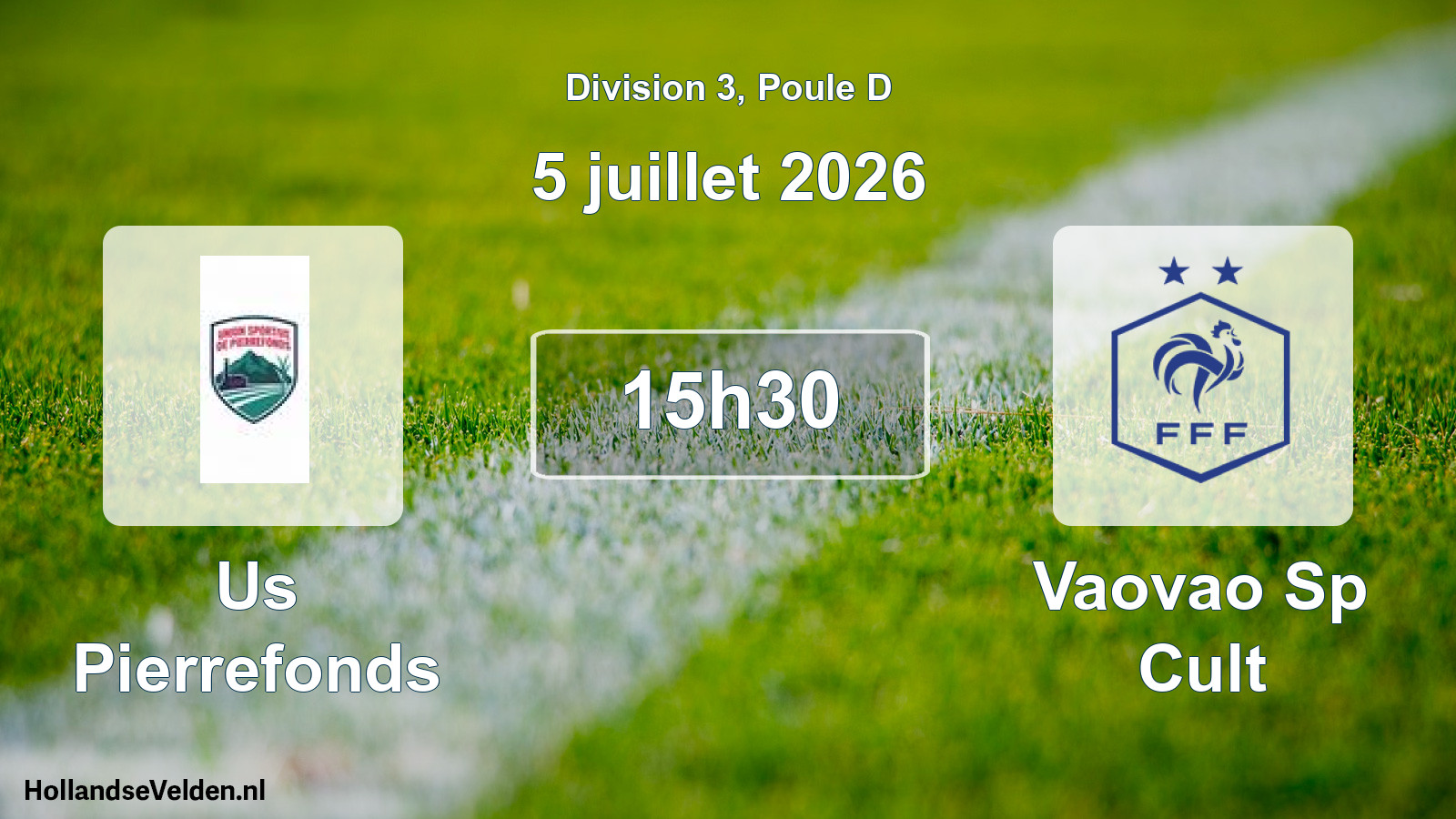 Match programmé: Us Pierrefonds - Vaovao Sp Cult (5 juillet 2026)