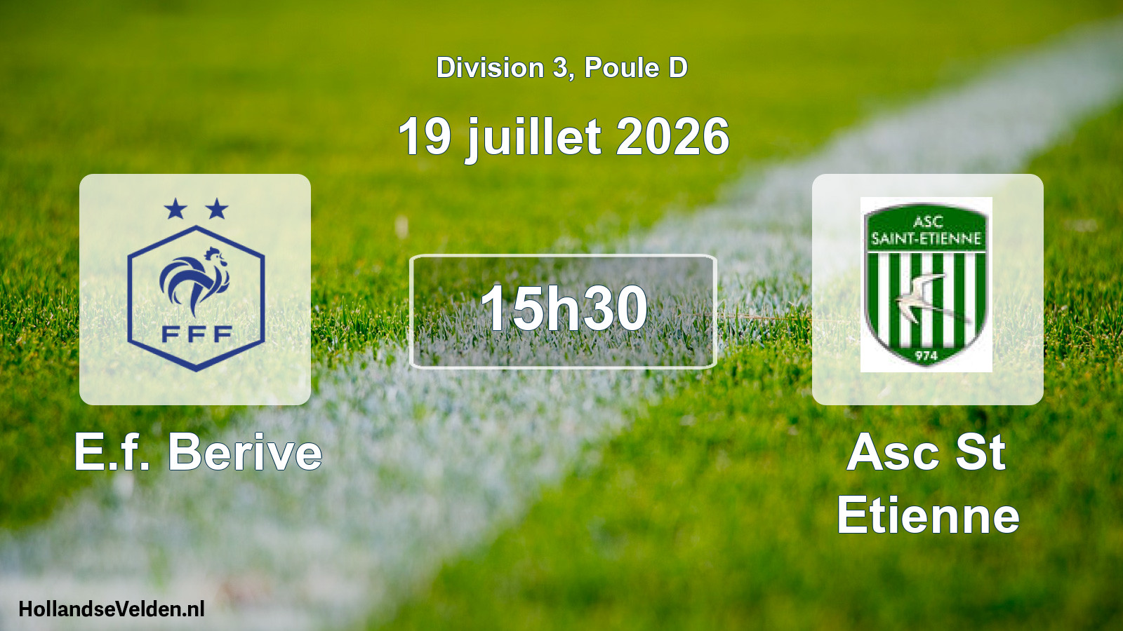 Match programmé: E.f. Berive - Asc St Etienne (19 juillet 2026)