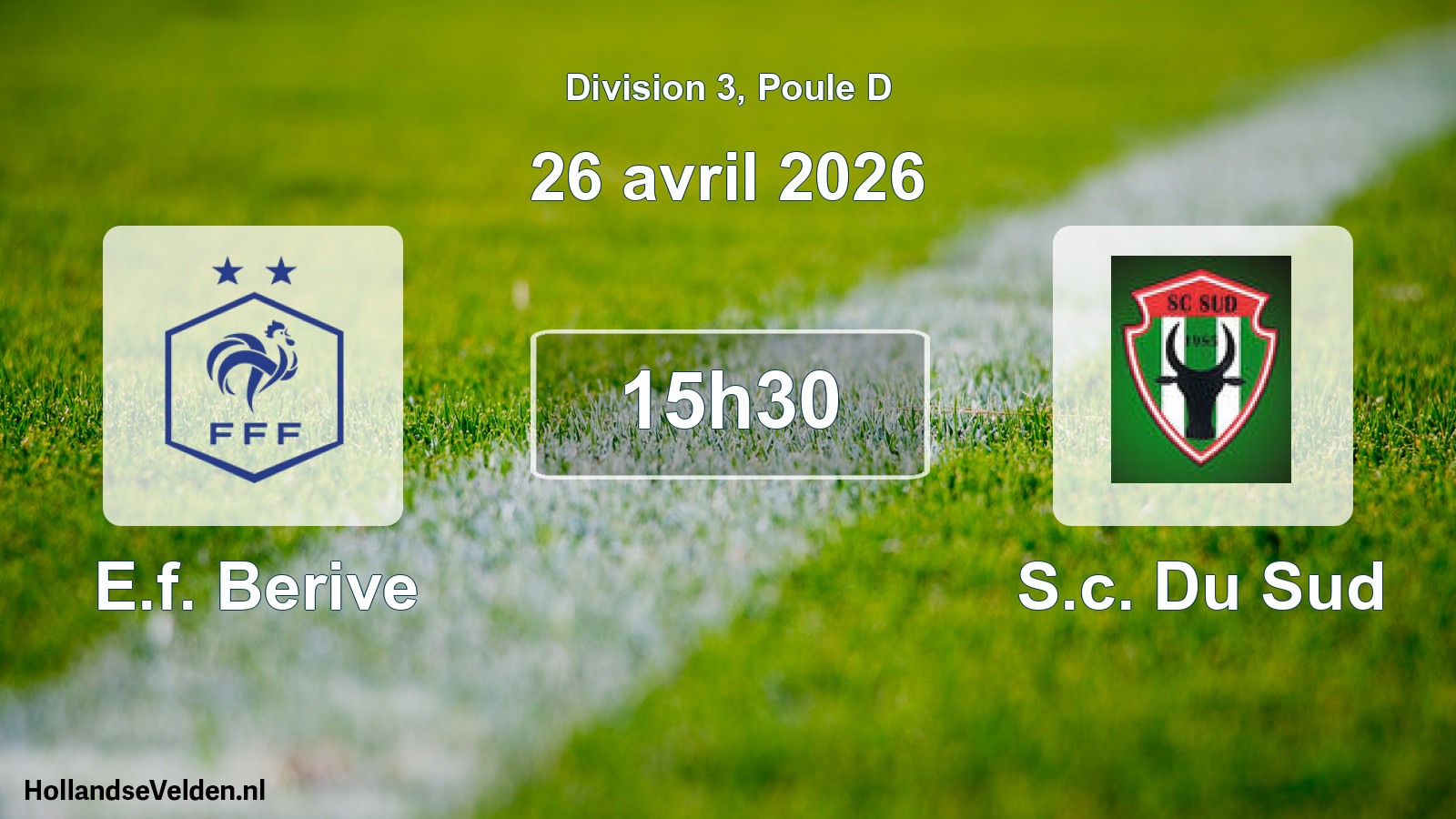 Match programmé: E.f. Berive - S.c. Du Sud (26 avril 2026)