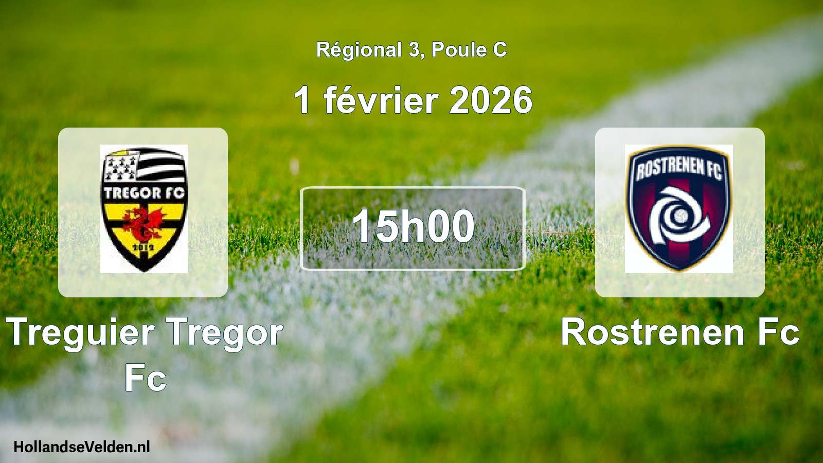 Geplande wedstrijd: Treguier Tregor Fc - Rostrenen Fc (1 février 2026)