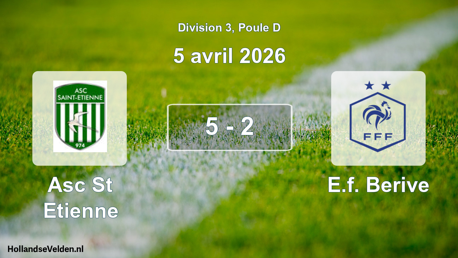 Match joué: Asc St Etienne - E.f. Berive 5 - 2 (5 avril 2026)