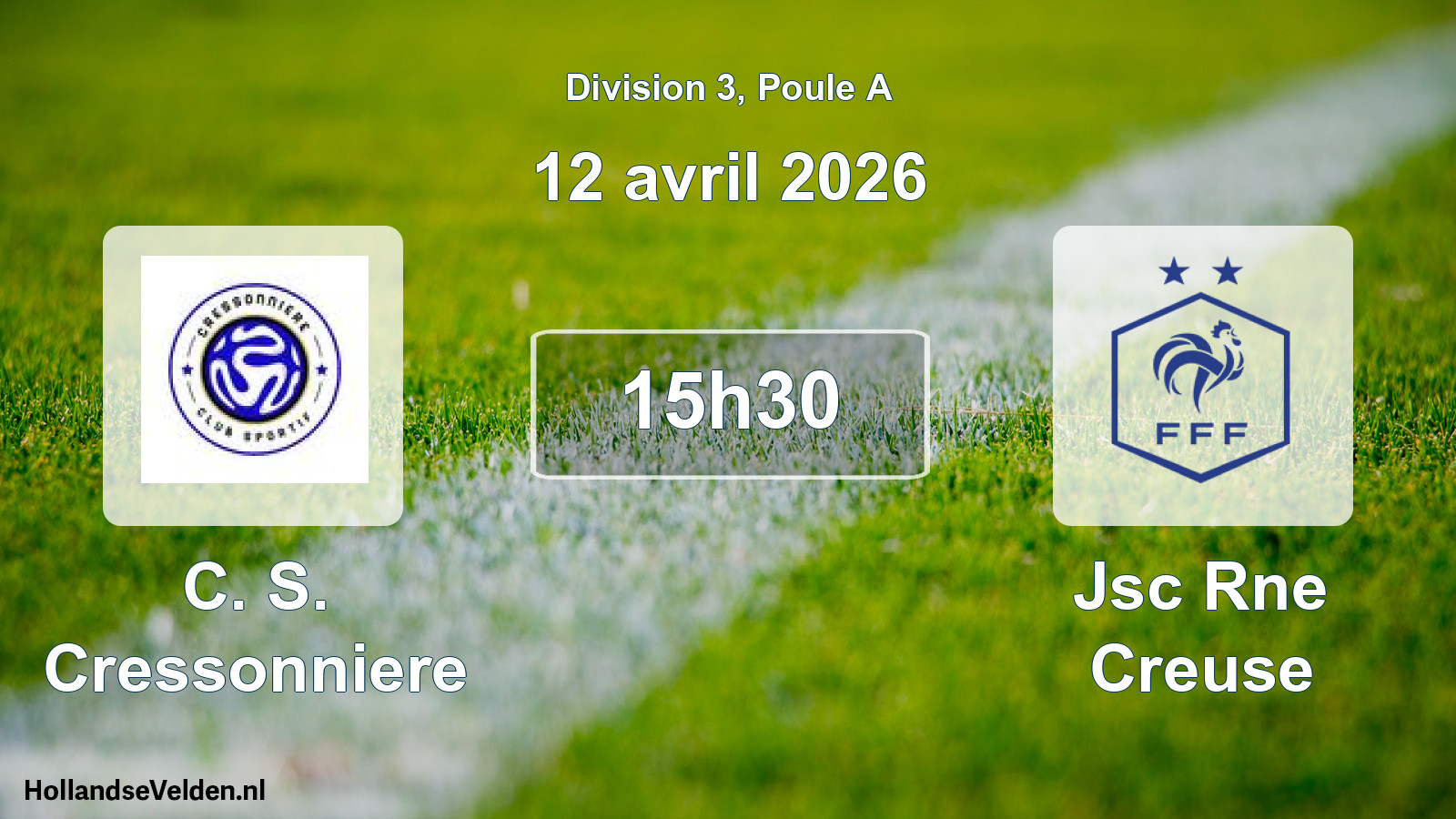 Match programmé: C. S. Cressonniere - Jsc Rne Creuse (12 avril 2026)