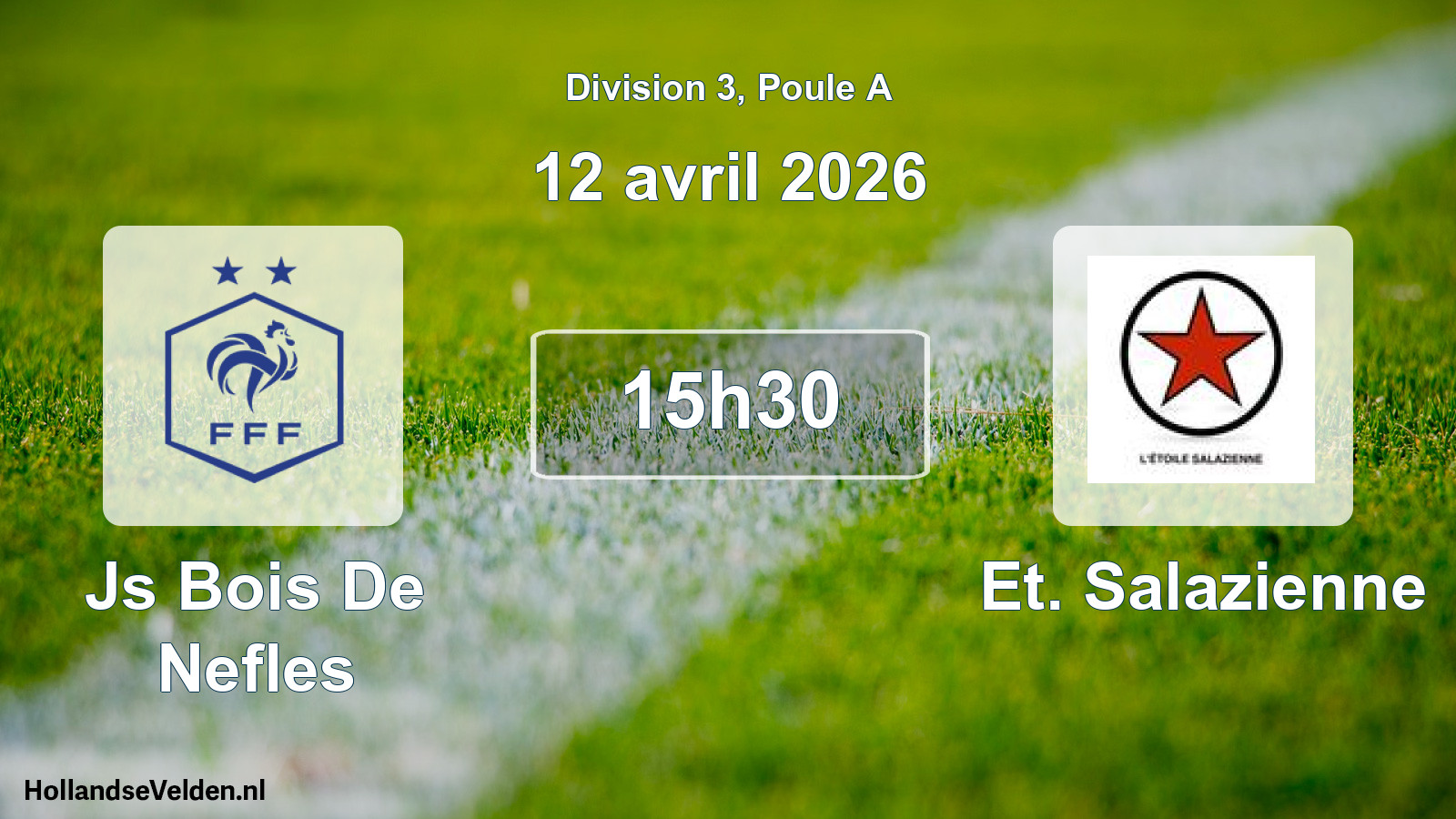 Match programmé: Js Bois De Nefles - Et. Salazienne (12 avril 2026)