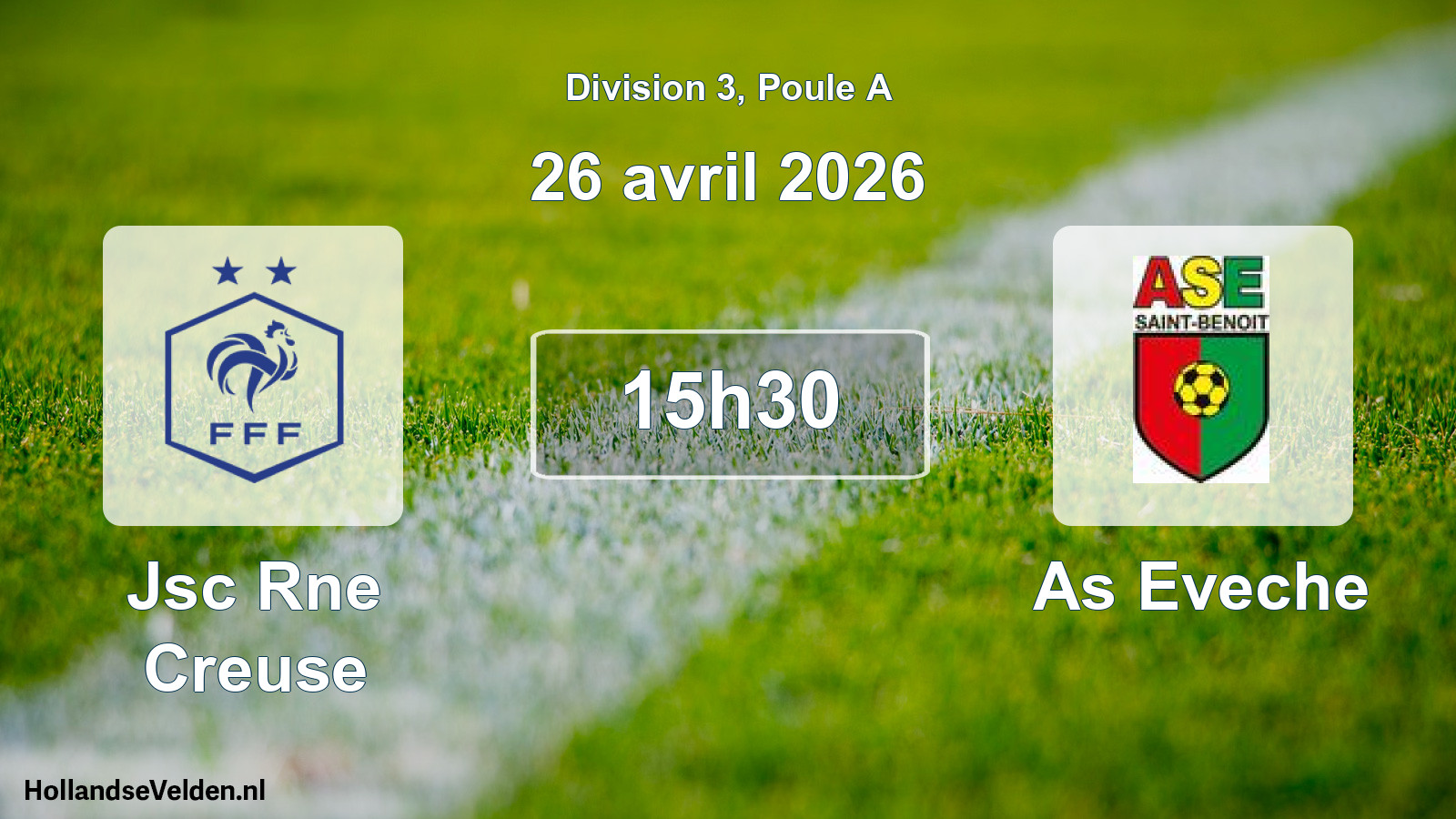Match programmé: Jsc Rne Creuse - As Eveche (26 avril 2026)