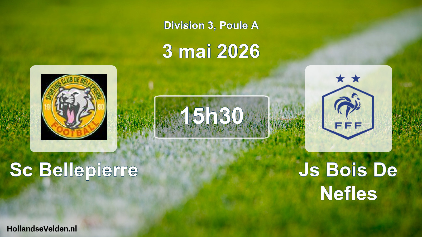 Match programmé: Sc Bellepierre - Js Bois De Nefles (3 mai 2026)