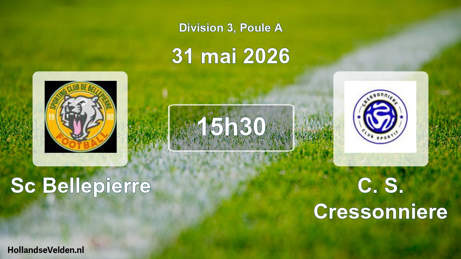 Match programmé: Sc Bellepierre - C. S. Cressonniere (31 mai 2026)