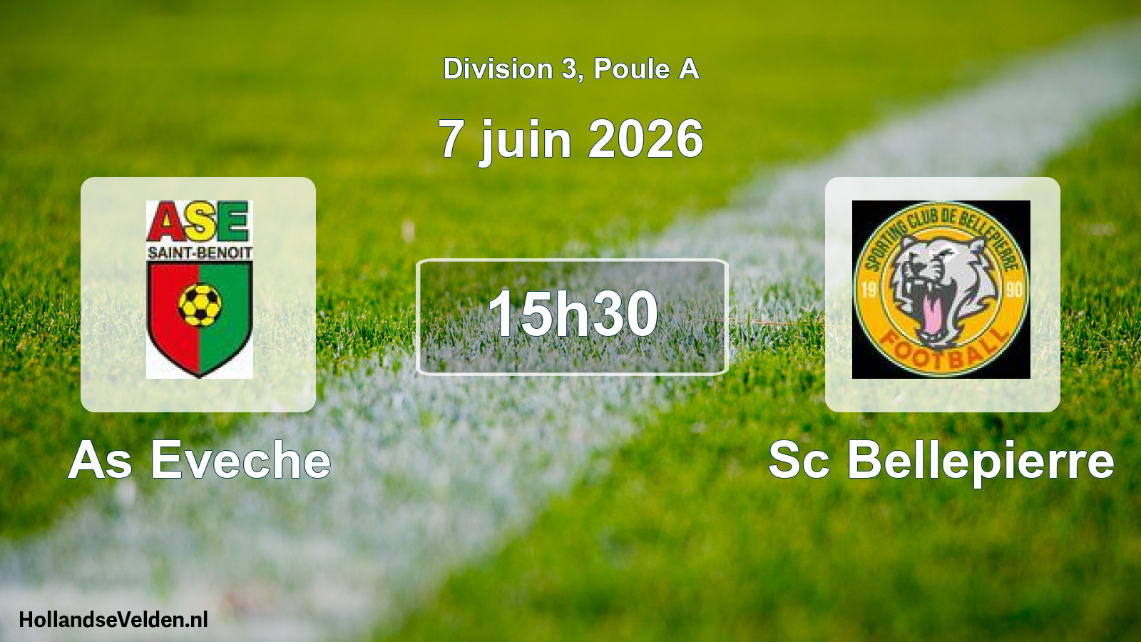 Match programmé: As Eveche - Sc Bellepierre (7 juin 2026)