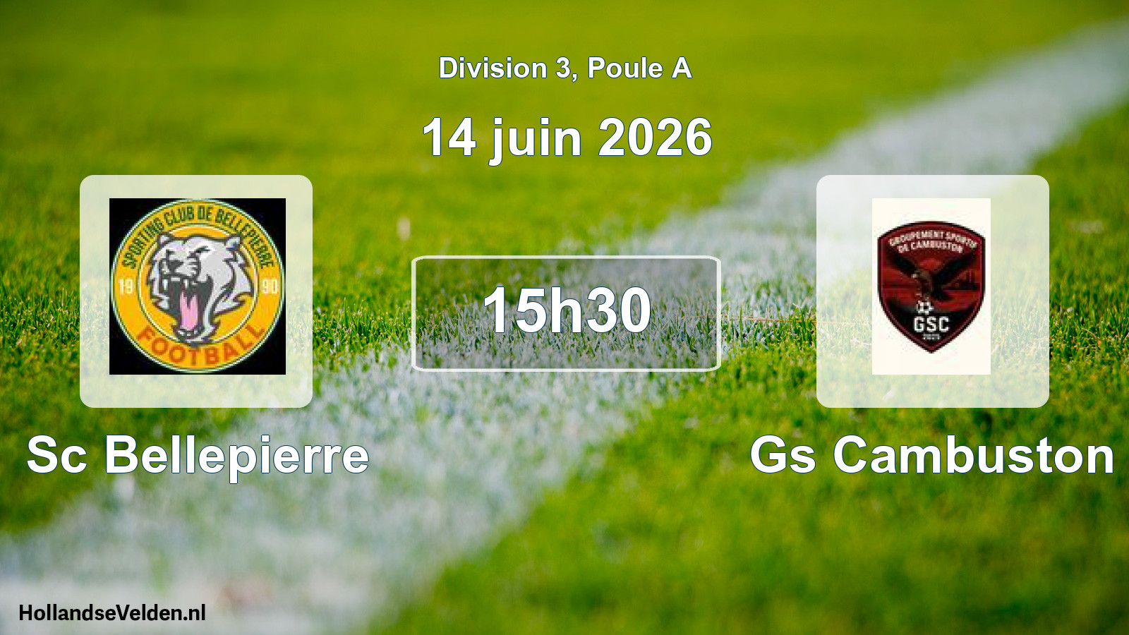 Match programmé: Sc Bellepierre - Gs Cambuston (14 juin 2026)