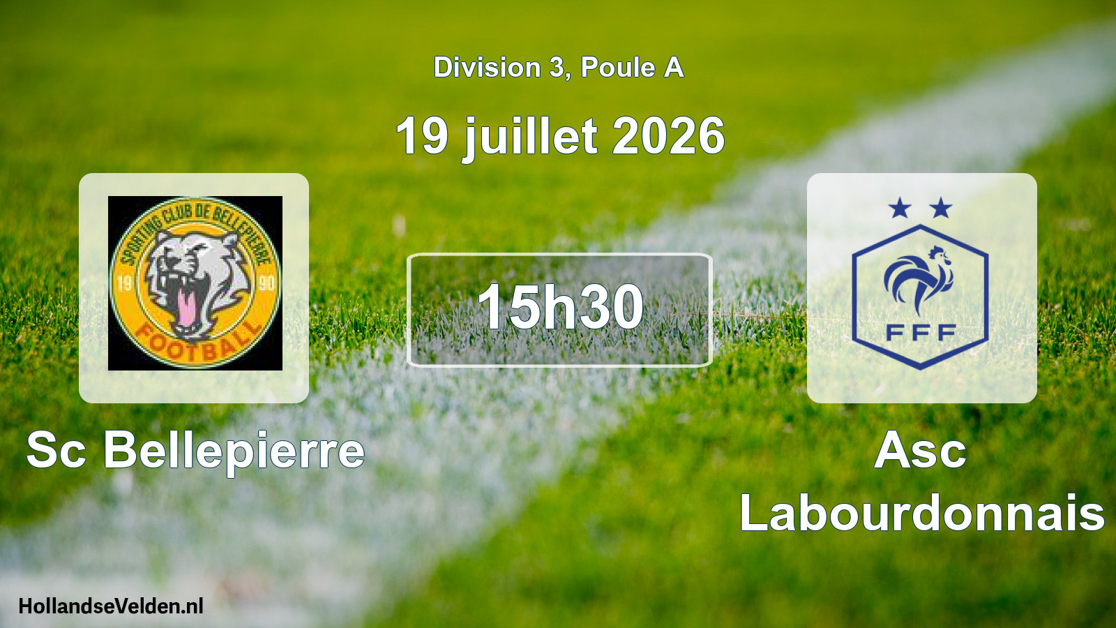 Match programmé: Sc Bellepierre - Asc Labourdonnais (19 juillet 2026)
