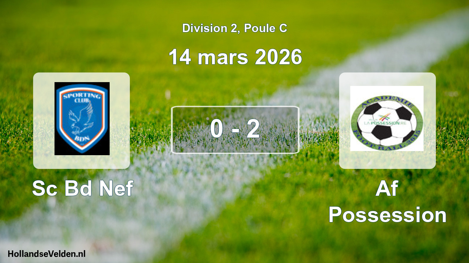 Total number of matches played: Sc Bd Nef - Af Possession 0 - 2 (14 March 2026)