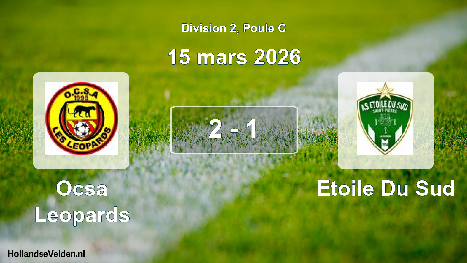 Gespeelde wedstrijd: Ocsa Leopards - Etoile Du Sud 2 - 1 (15 maart 2026)