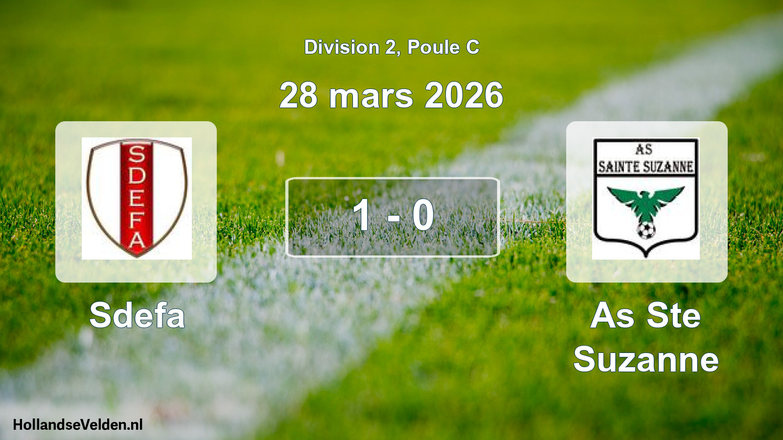 Gespeelde wedstrijd: Sdefa - As Ste Suzanne 1 - 0 (28 maart 2026)