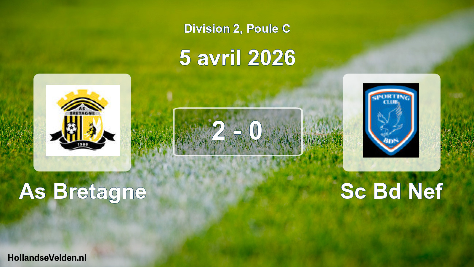 Total number of matches played: As Bretagne - Sc Bd Nef 2 - 0 (5 April 2026)