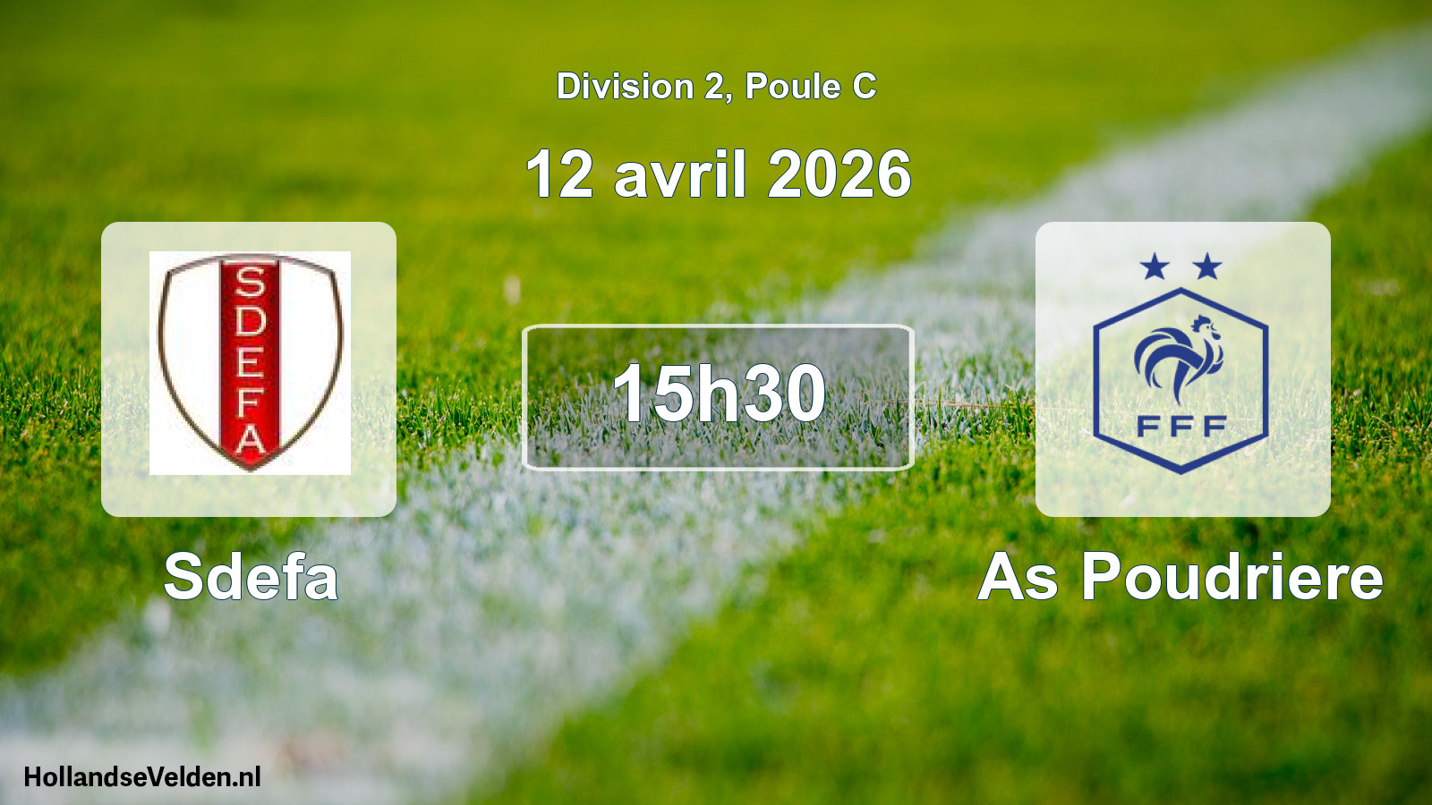 Match programmé: Sdefa - As Poudriere (12 avril 2026)