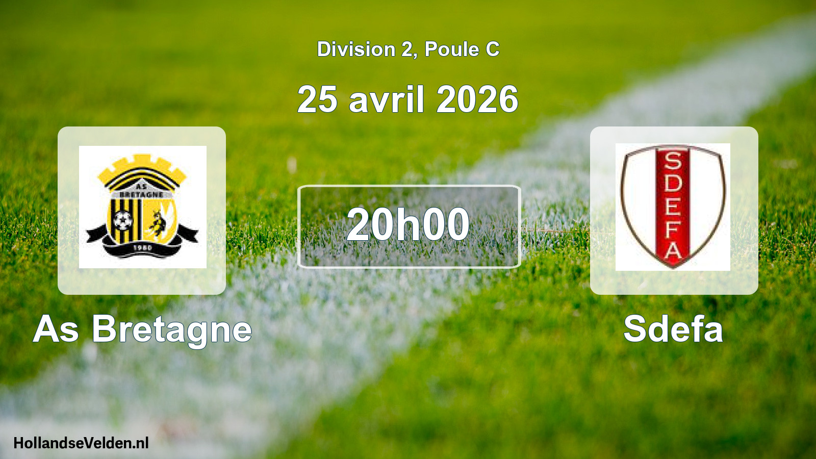 Match programmé: As Bretagne - Sdefa (25 avril 2026)