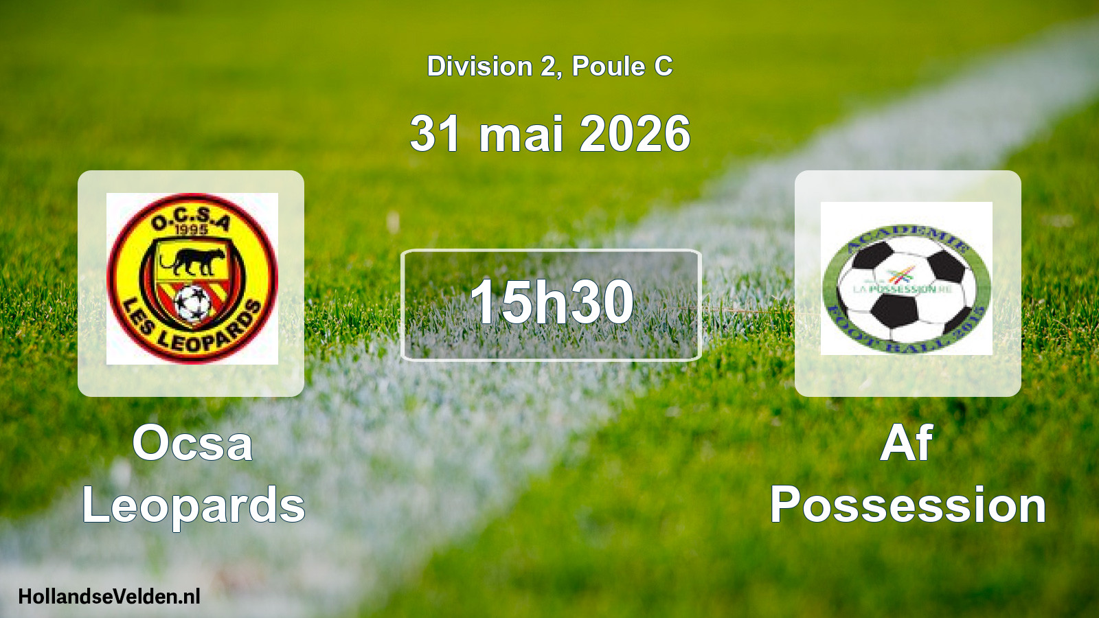 Match programmé: Ocsa Leopards - Af Possession (31 mai 2026)
