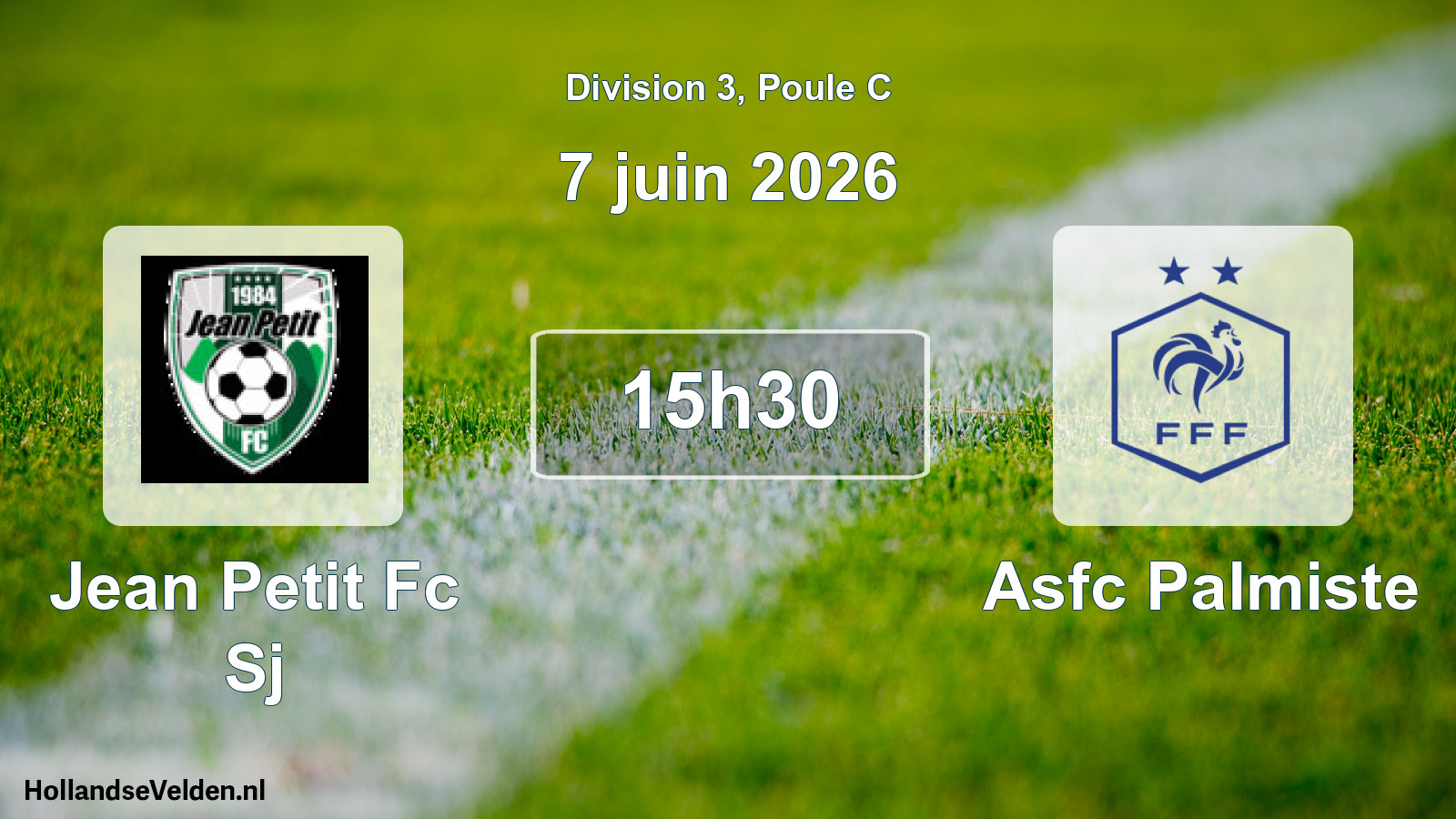 Match programmé: Jean Petit Fc Sj - Asfc Palmiste (7 juin 2026)