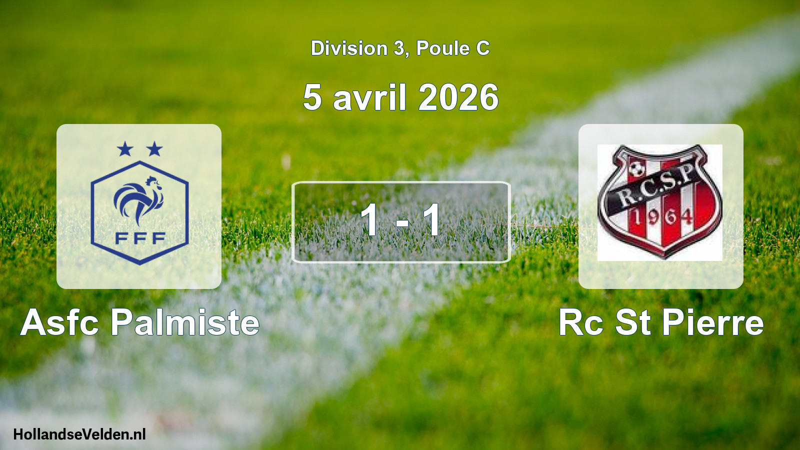 Match joué: Asfc Palmiste - Rc St Pierre 1 - 1 (5 avril 2026)