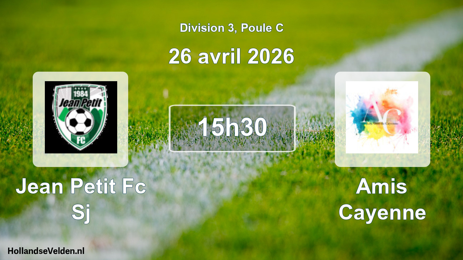 Match programmé: Jean Petit Fc Sj - Amis Cayenne (26 avril 2026)