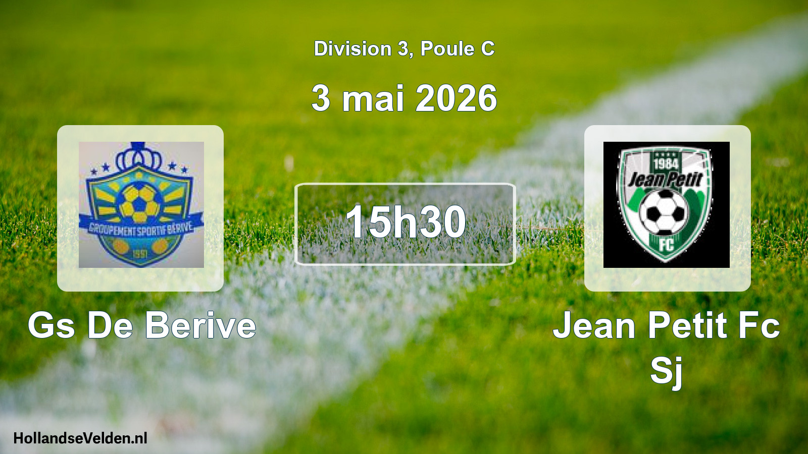 Match programmé: Gs De Berive - Jean Petit Fc Sj (3 mai 2026)