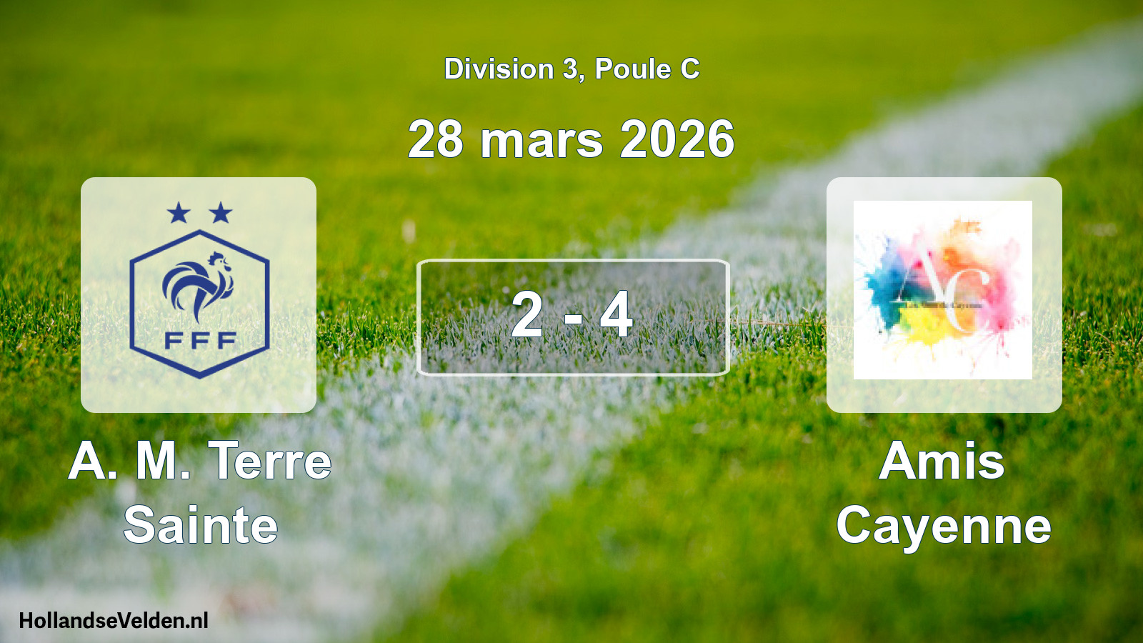 Total number of matches played: A. M. Terre Sainte - Amis Cayenne 2 - 4 (28 March 2026)