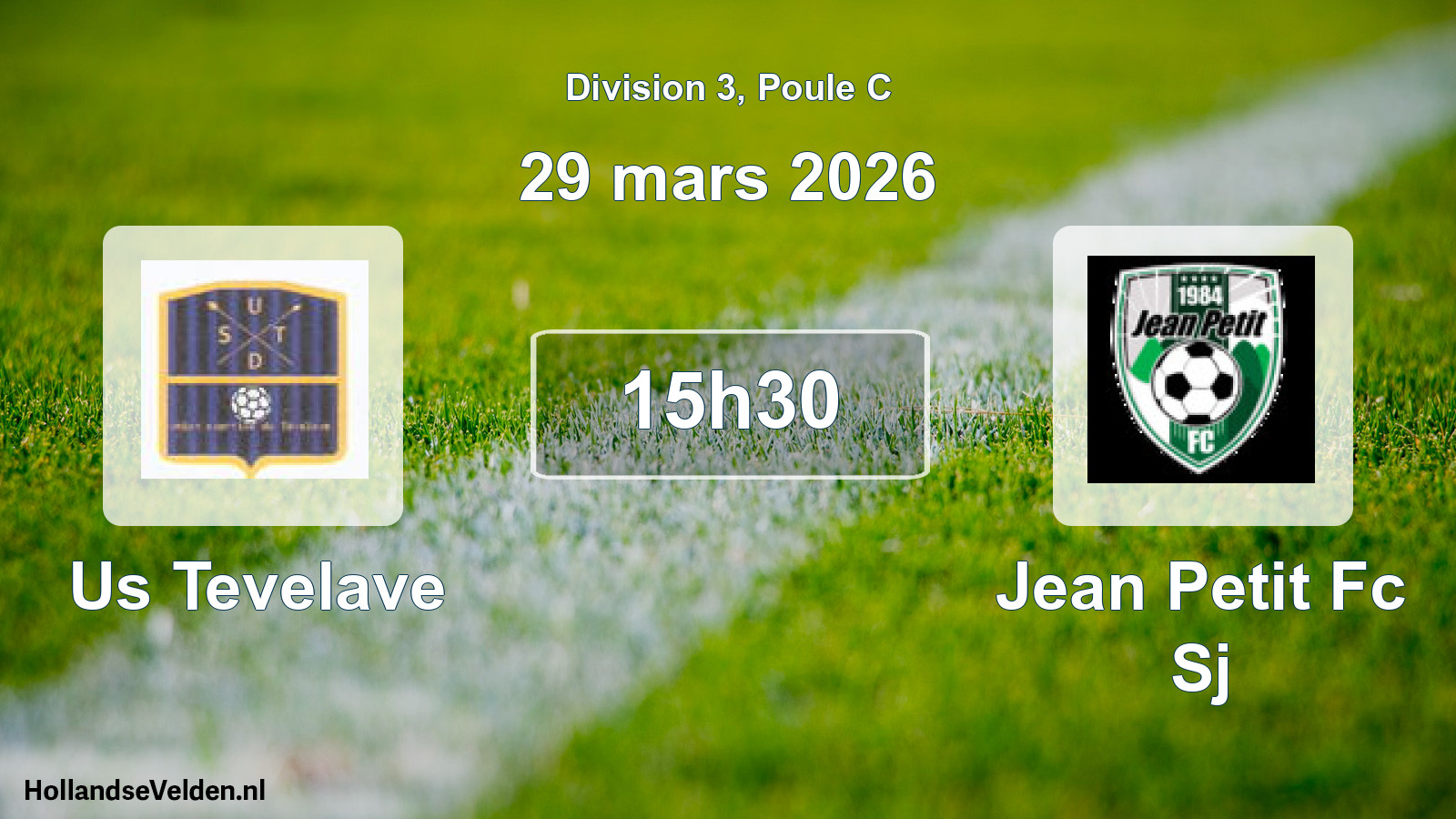 Match programmé: Us Tevelave - Jean Petit Fc Sj (29 mars 2026)