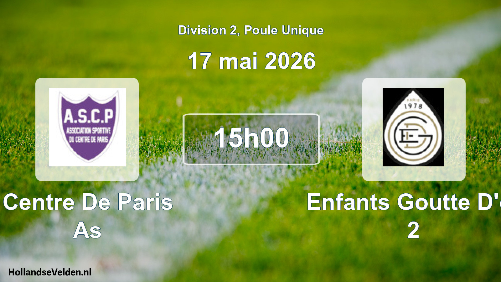 Scheduled Match: Centre De Paris As - Enfants Goutte D'or 2 (17 May 2026)