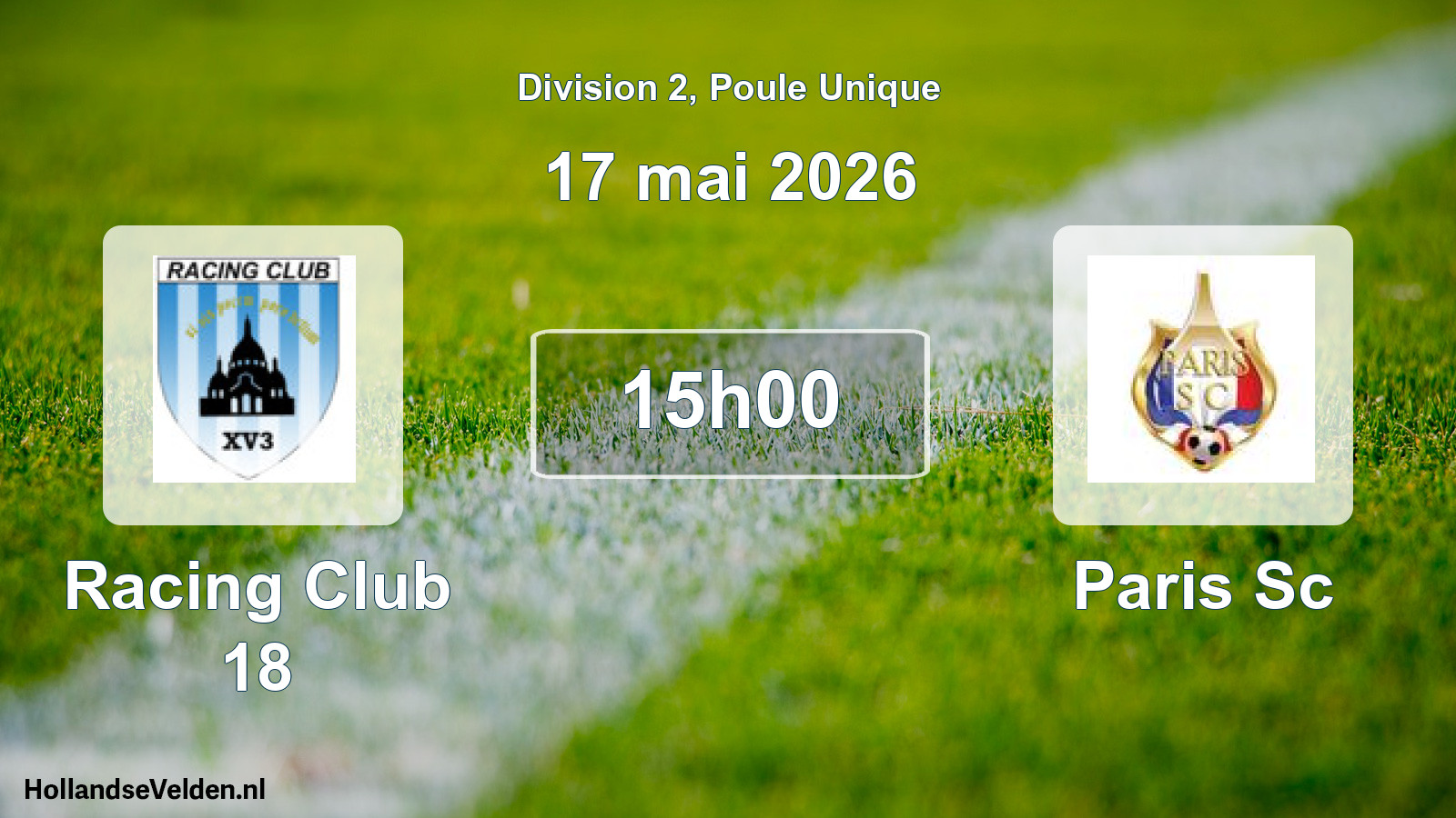 Scheduled Match: Racing Club 18 - Paris Sc (17 May 2026)