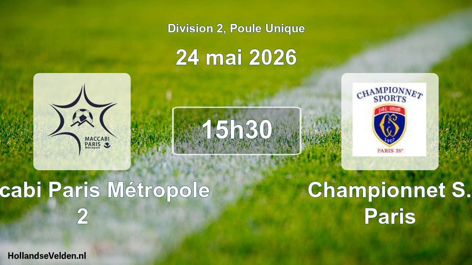 Scheduled Match: Maccabi Paris Métropole 2 - Championnet S. Paris (24 May 2026)