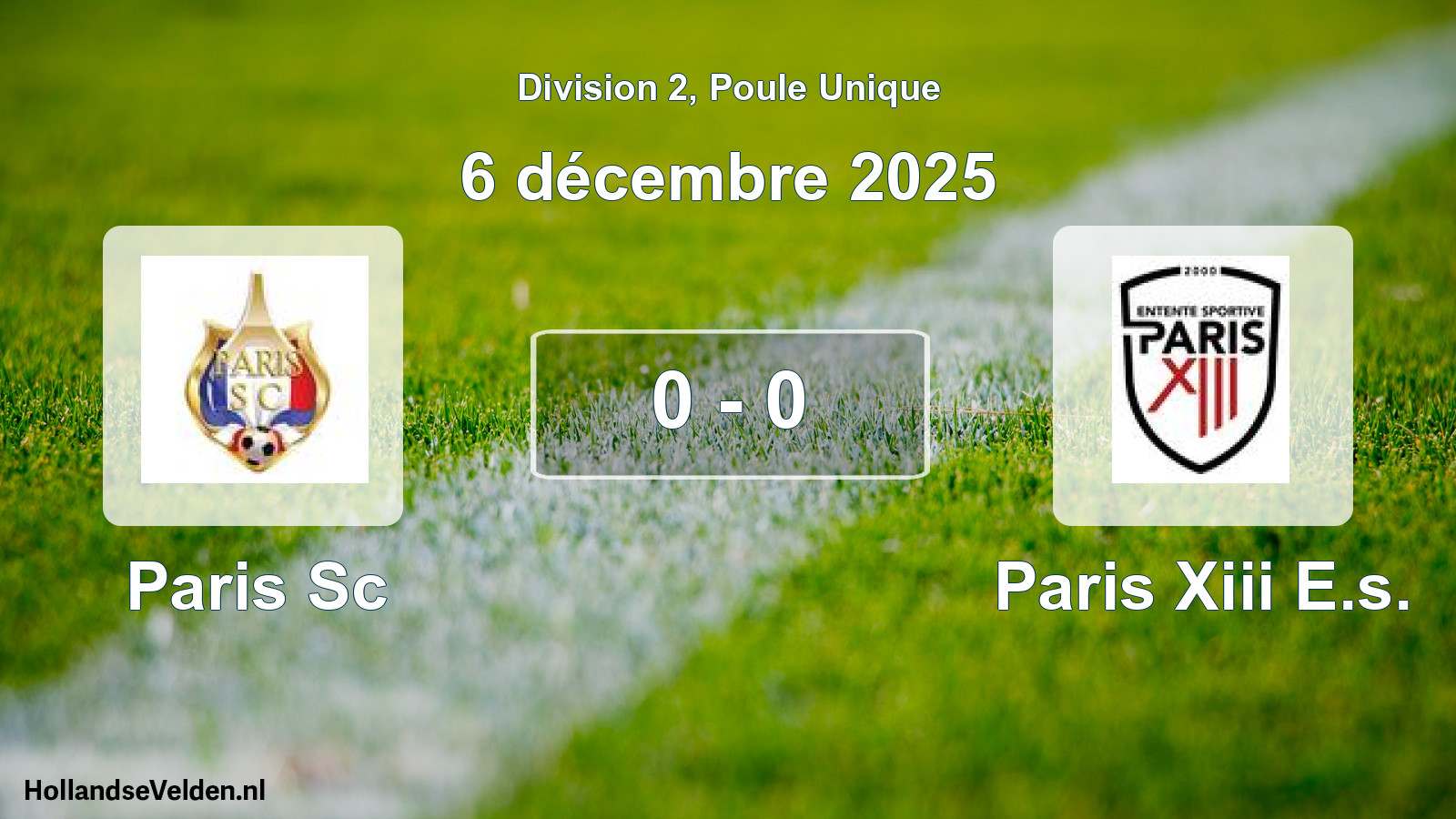 Total number of matches played: Paris Sc - Paris Xiii E.s. 0 - 0 (6 December 2025)