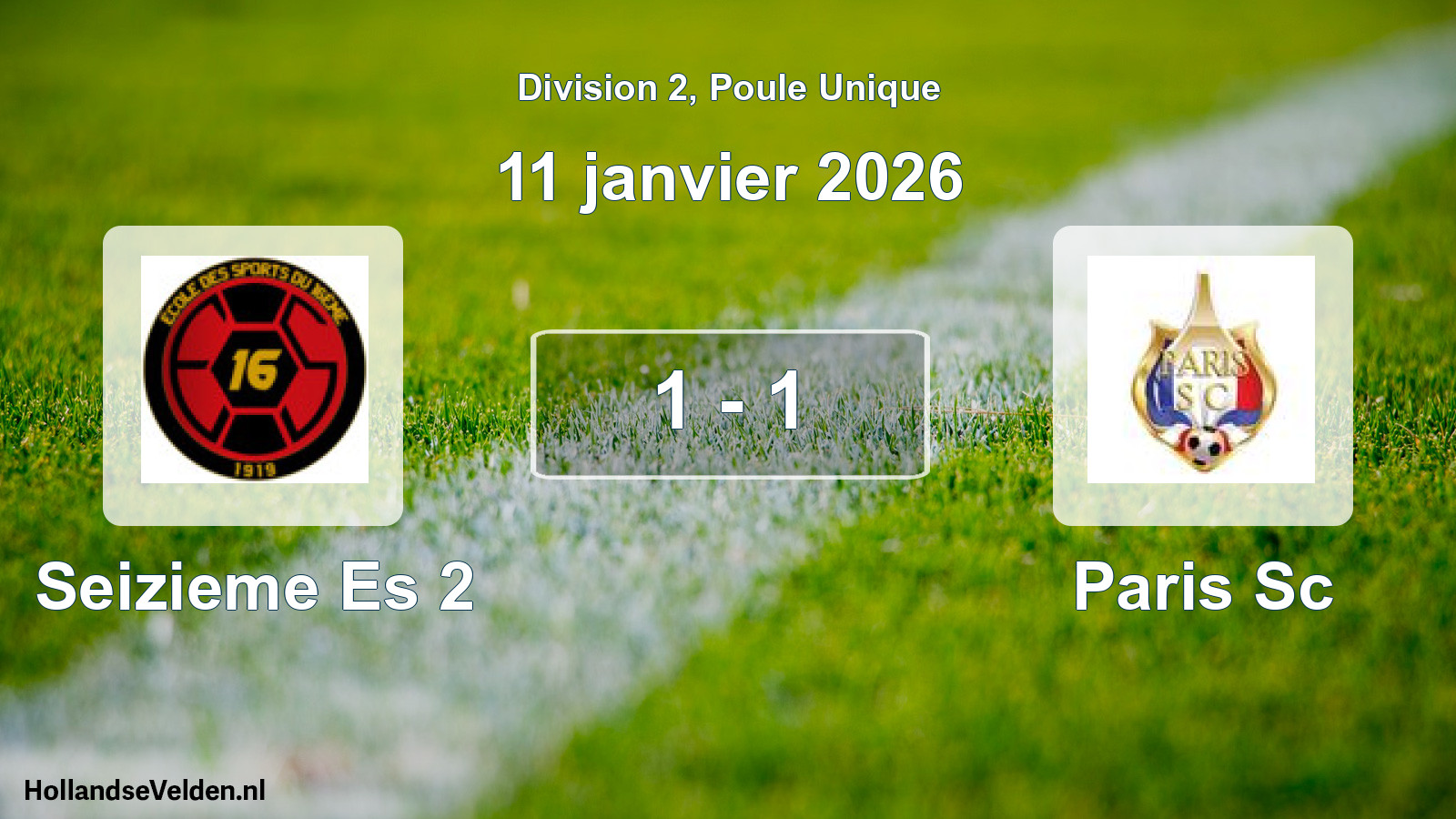 Total number of matches played: Seizieme Es 2 - Paris Sc 1 - 1 (11 January 2026)