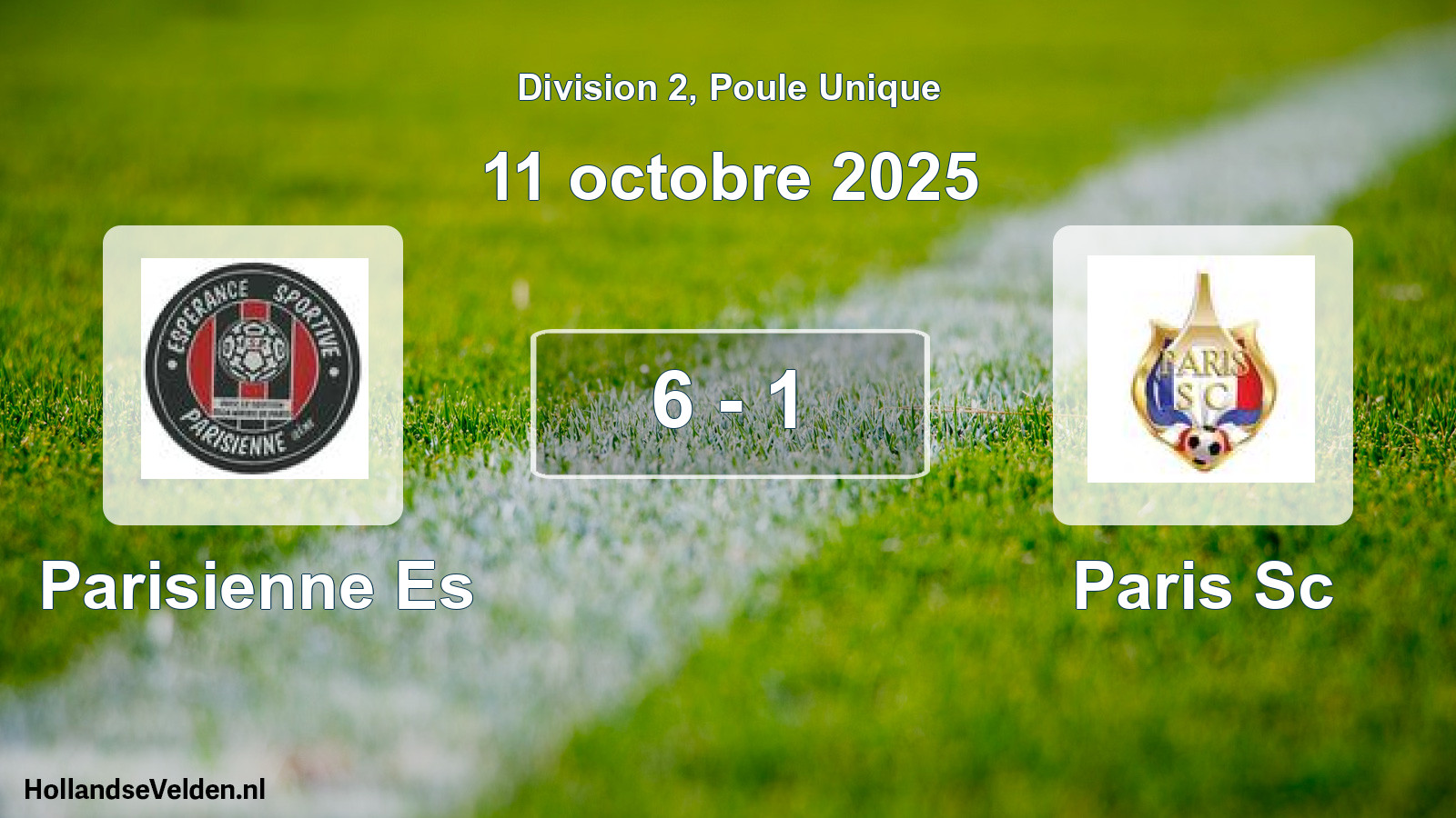 Total number of matches played: Parisienne Es - Paris Sc 6 - 1 (11 October 2025)