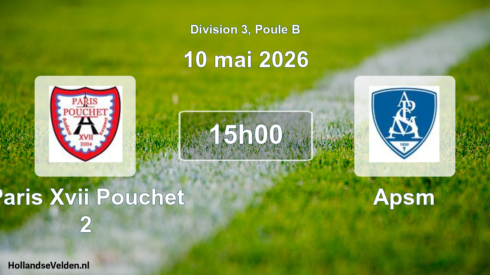 Scheduled Match: Paris Xvii Pouchet 2 - Apsm (10 May 2026)