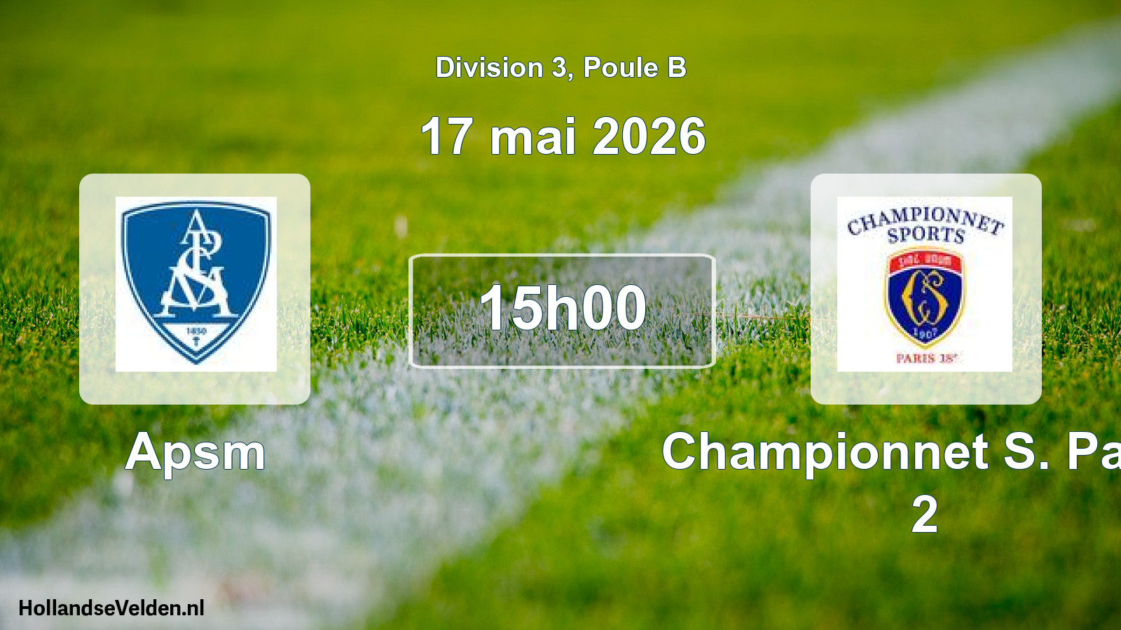Scheduled Match: Apsm - Championnet S. Paris 2 (17 May 2026)