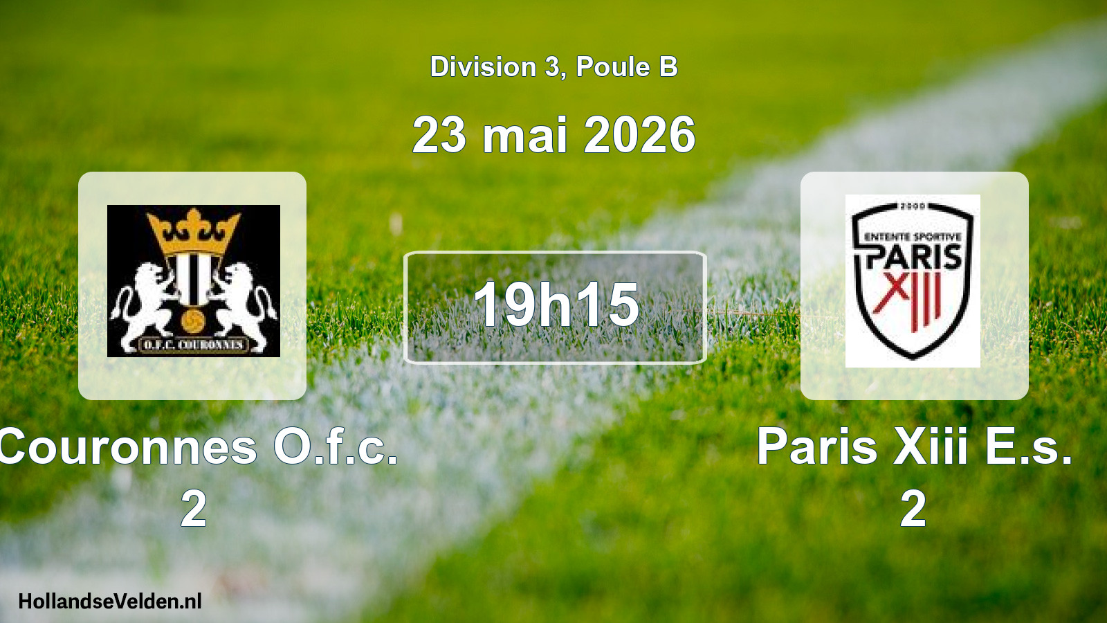 Scheduled Match: Couronnes O.f.c. 2 - Paris Xiii E.s. 2 (23 May 2026)