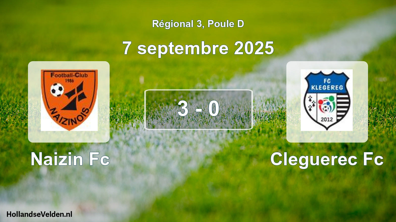 Gespeelde wedstrijd: Naizin Fc - Cleguerec Fc 3 - 0 (7 septembre 2025)
