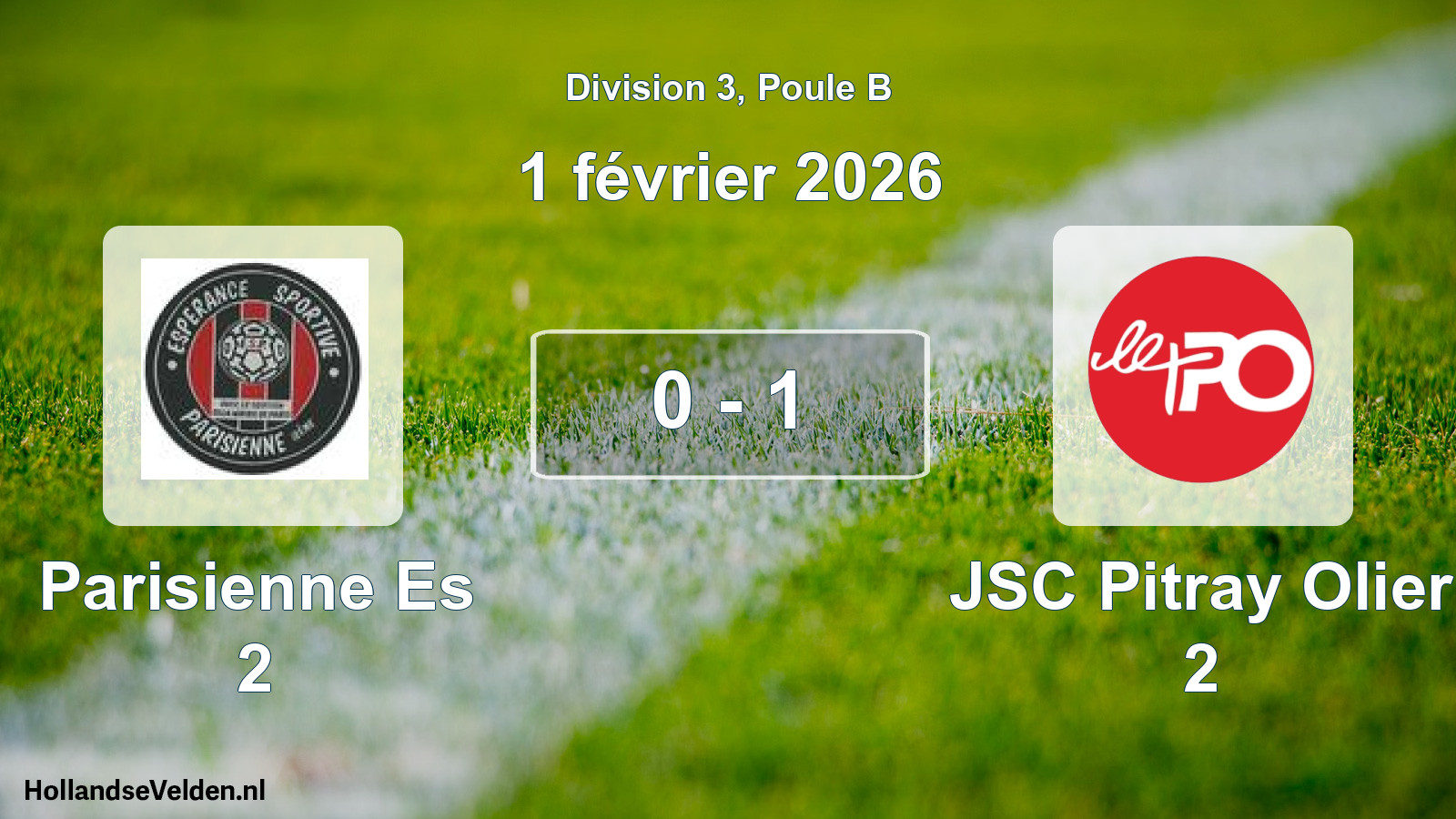 Total number of matches played: Parisienne Es 2 - JSC Pitray Olier 2 0 - 1 (1 February 2026)