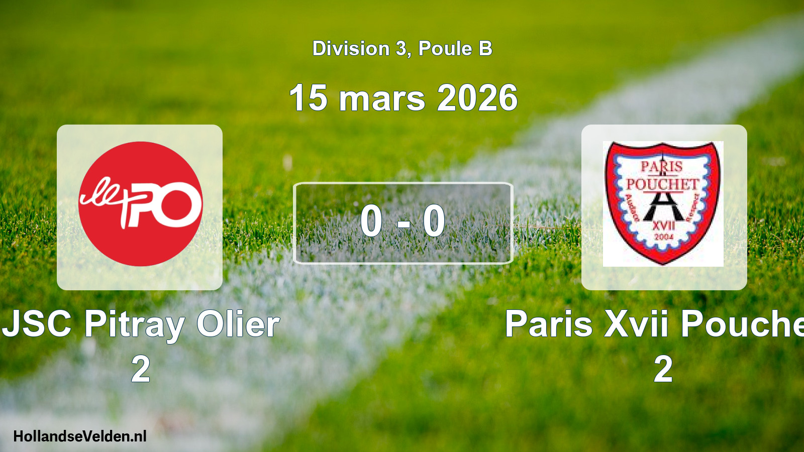Total number of matches played: JSC Pitray Olier 2 - Paris Xvii Pouchet 2 0 - 0 (15 March 2026)