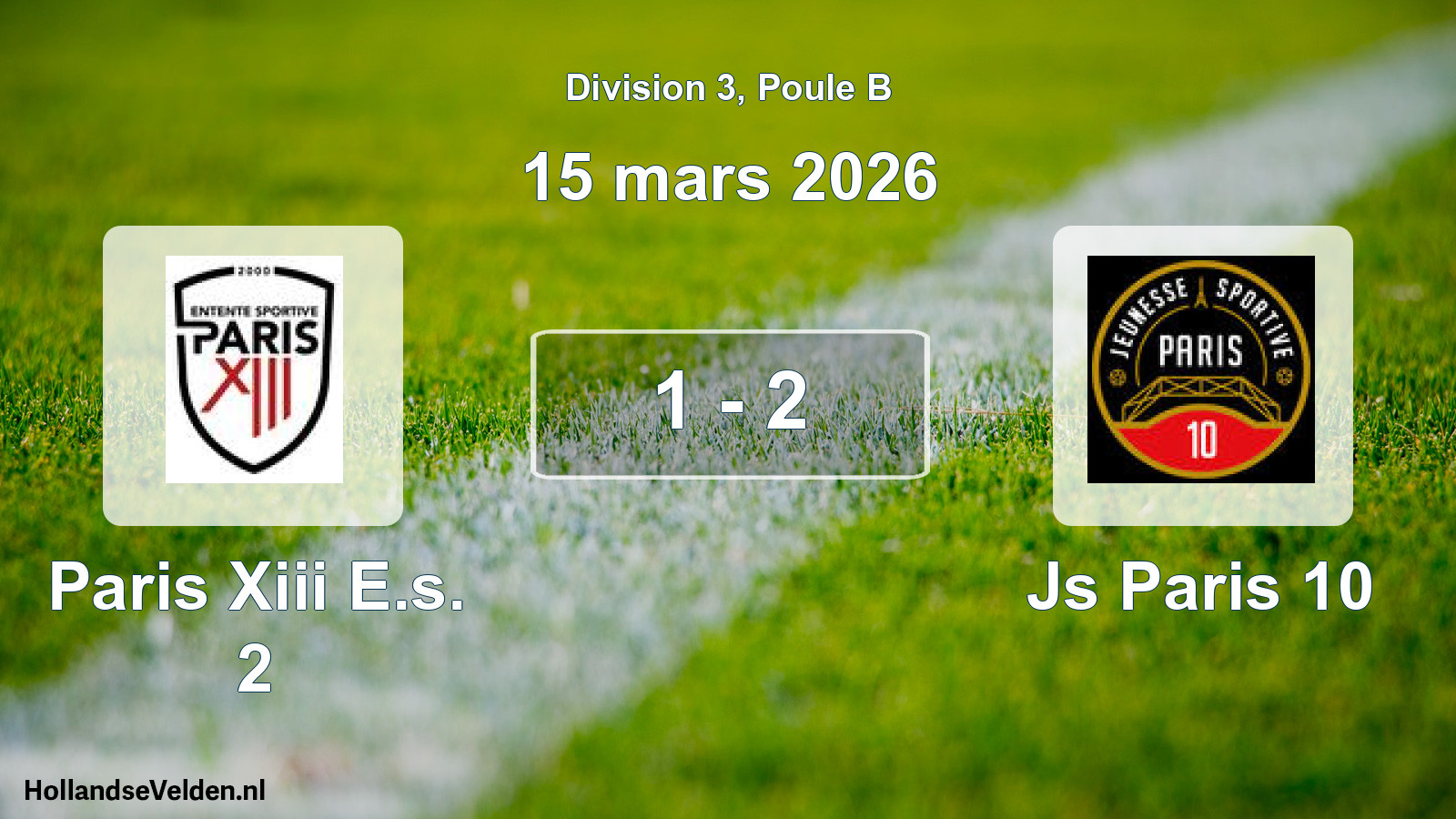 Total number of matches played: Paris Xiii E.s. 2 - Js Paris 10 1 - 2 (15 March 2026)