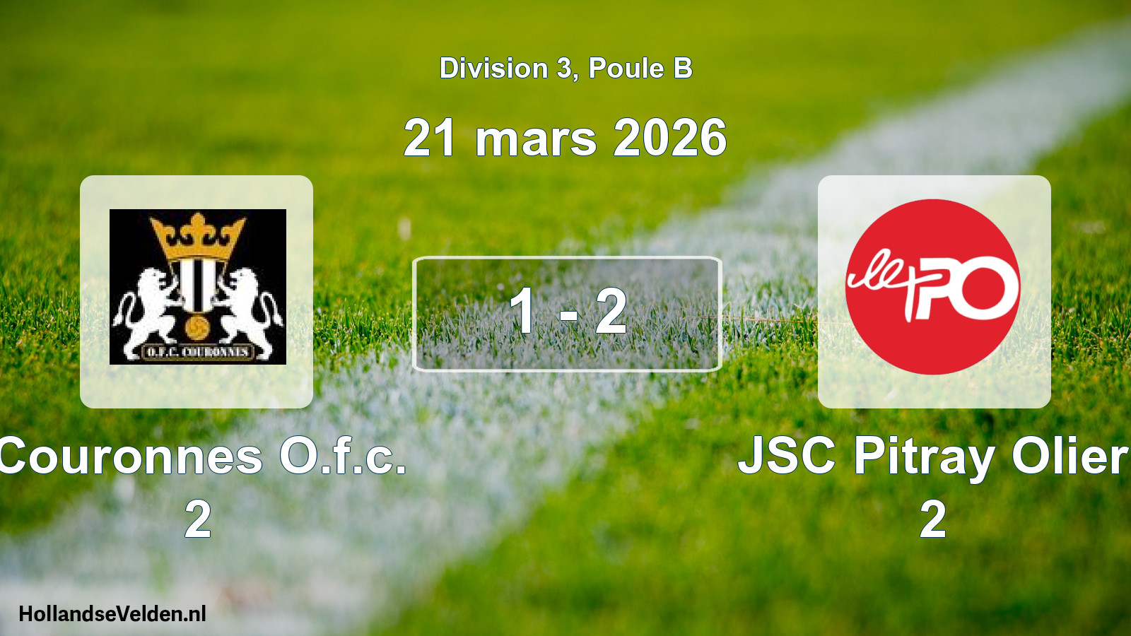 Total number of matches played: Couronnes O.f.c. 2 - JSC Pitray Olier 2 1 - 2 (21 March 2026)