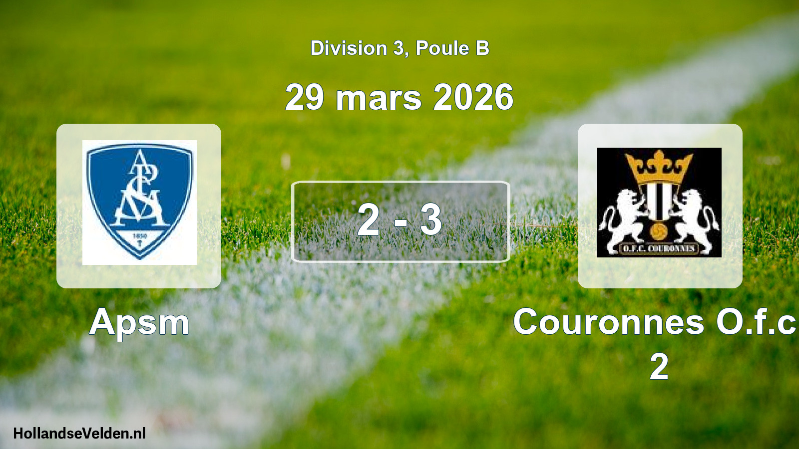 Total number of matches played: Apsm - Couronnes O.f.c. 2 2 - 3 (29 March 2026)